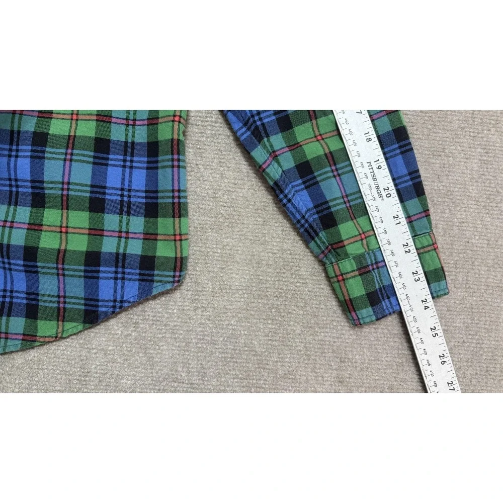 Ralph Lauren Shirt‎ Boys XL 18-20 Green Blue Plaid Button Down Long Sleeve Pony